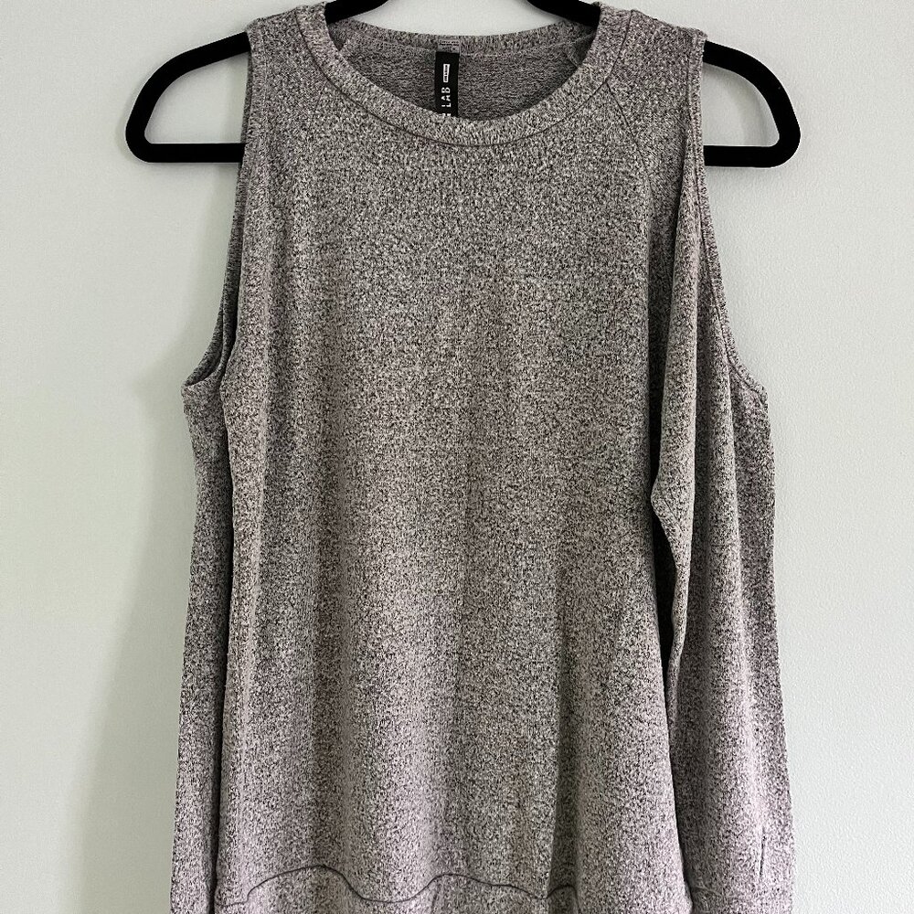Lord & Taylor's Design Lab Women's Grey Cold Shoulder Long Sleeve Top